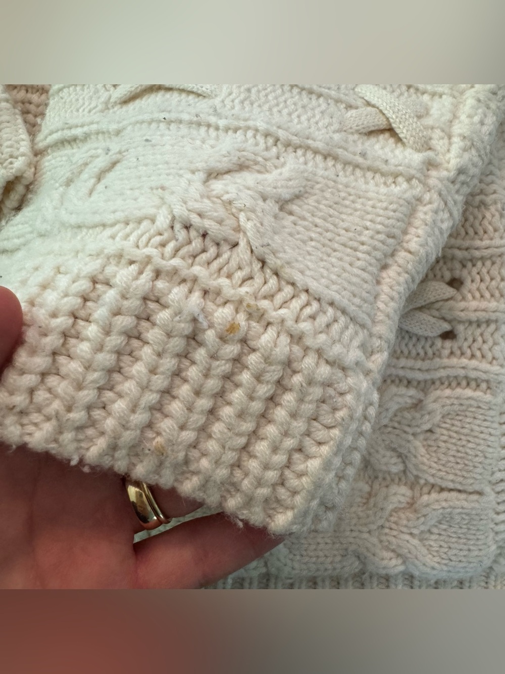 Rag & Bone Conley Cable Knit Wool Cashmere Button-Down Cardigan Ivory Large - Picture 12 of 13
